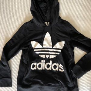 Adidas Pullover Hoodie Sweatshirt, Black, M